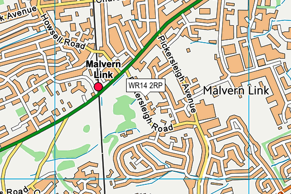 WR14 2RP map - OS VectorMap District (Ordnance Survey)