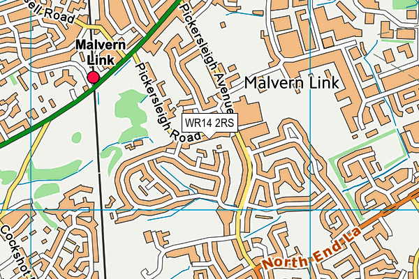 WR14 2RS map - OS VectorMap District (Ordnance Survey)