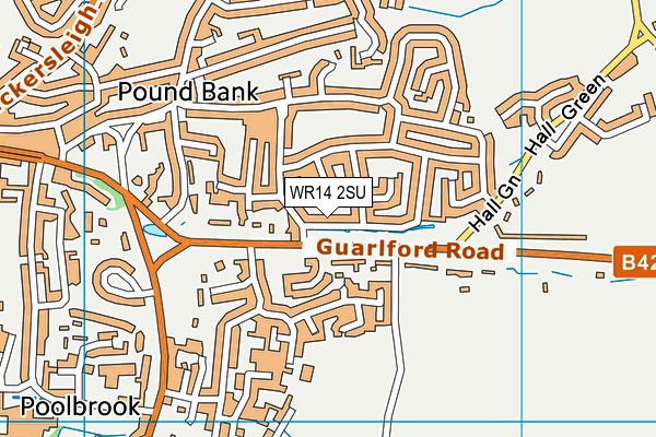 WR14 2SU map - OS VectorMap District (Ordnance Survey)