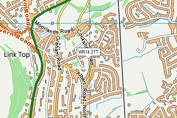 WR14 2TT map - OS VectorMap District (Ordnance Survey)