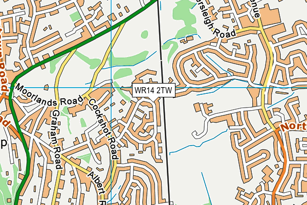 WR14 2TW map - OS VectorMap District (Ordnance Survey)