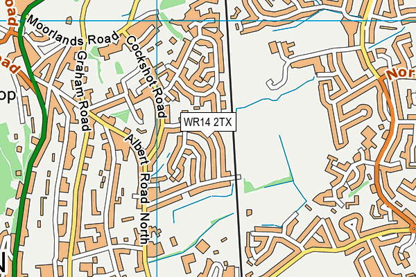 WR14 2TX map - OS VectorMap District (Ordnance Survey)