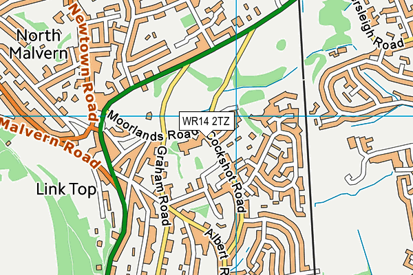 WR14 2TZ map - OS VectorMap District (Ordnance Survey)