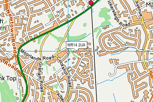 WR14 2UA map - OS VectorMap District (Ordnance Survey)