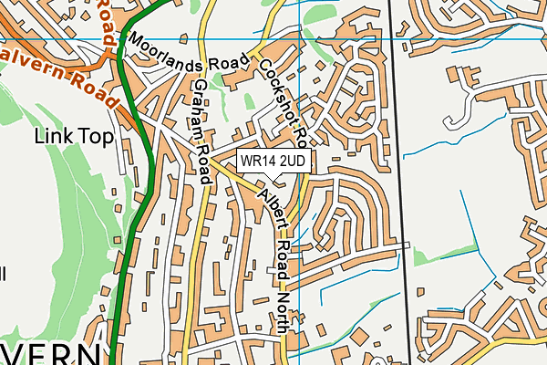 WR14 2UD map - OS VectorMap District (Ordnance Survey)