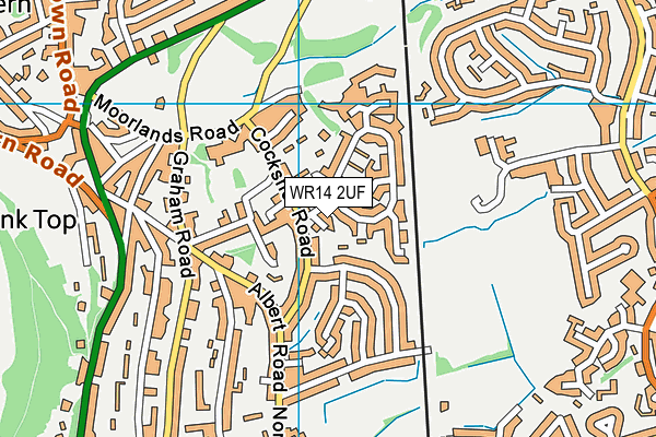 WR14 2UF map - OS VectorMap District (Ordnance Survey)