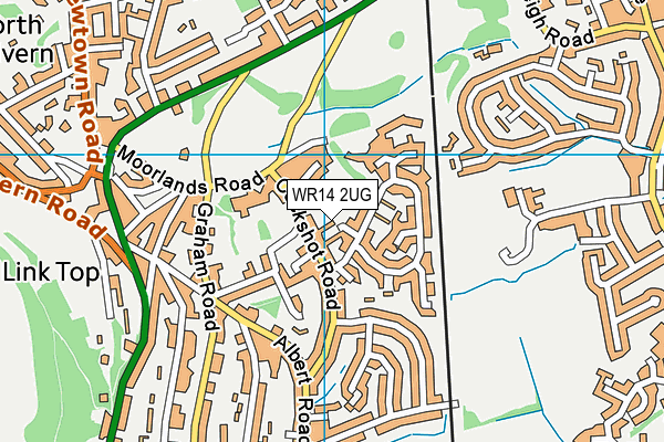 WR14 2UG map - OS VectorMap District (Ordnance Survey)