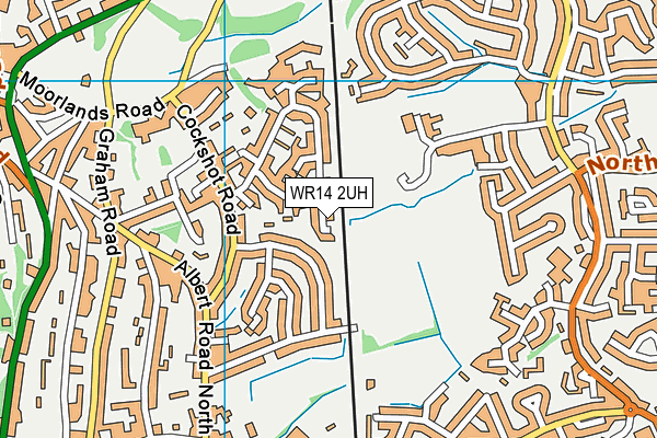 WR14 2UH map - OS VectorMap District (Ordnance Survey)