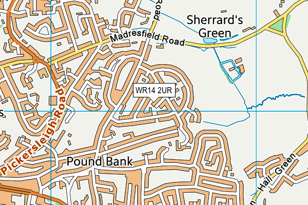 WR14 2UR map - OS VectorMap District (Ordnance Survey)