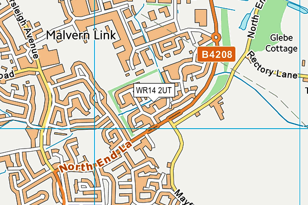 WR14 2UT map - OS VectorMap District (Ordnance Survey)