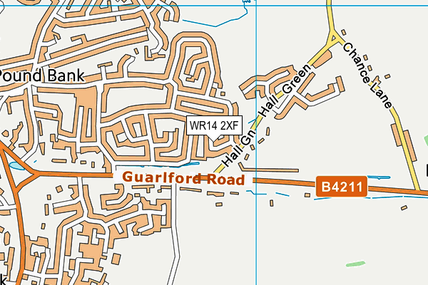 WR14 2XF map - OS VectorMap District (Ordnance Survey)