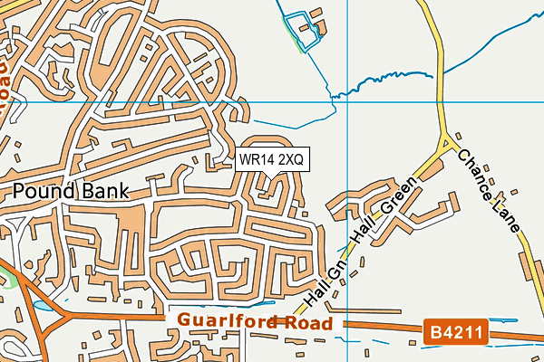 WR14 2XQ map - OS VectorMap District (Ordnance Survey)