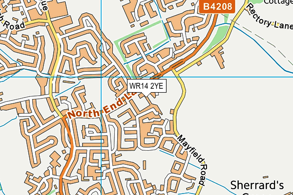WR14 2YE map - OS VectorMap District (Ordnance Survey)