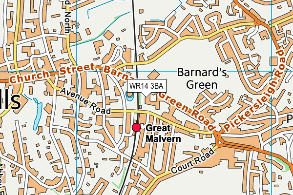 Malvern St James map (WR14 3BA) - OS VectorMap District (Ordnance Survey)