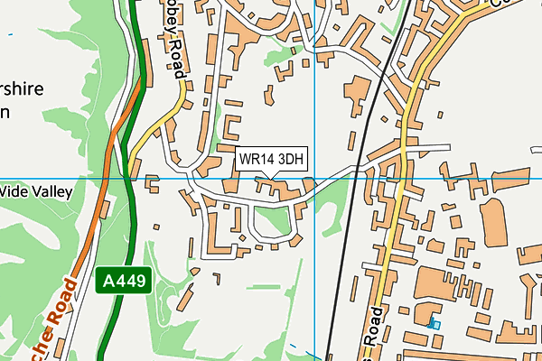WR14 3DH map - OS VectorMap District (Ordnance Survey)