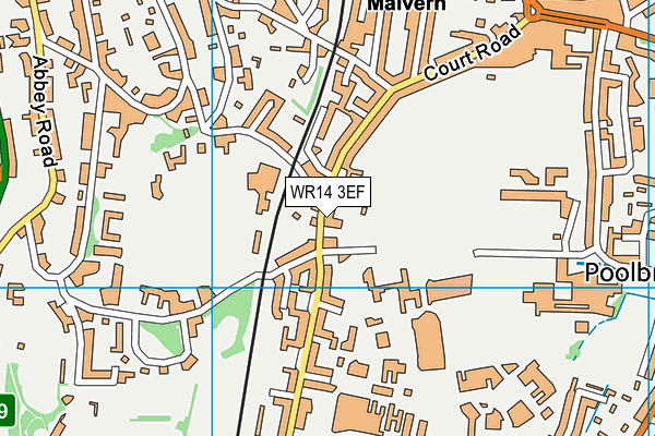WR14 3EF map - OS VectorMap District (Ordnance Survey)