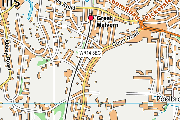Map of WOODYATT COURT (MALVERN) MANAGEMENT LIMITED at district scale