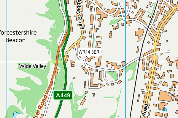 WR14 3ER map - OS VectorMap District (Ordnance Survey)