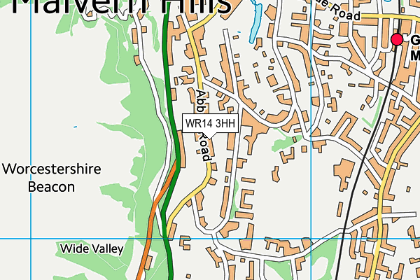WR14 3HH map - OS VectorMap District (Ordnance Survey)