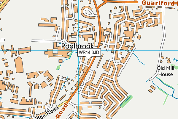 WR14 3JD map - OS VectorMap District (Ordnance Survey)