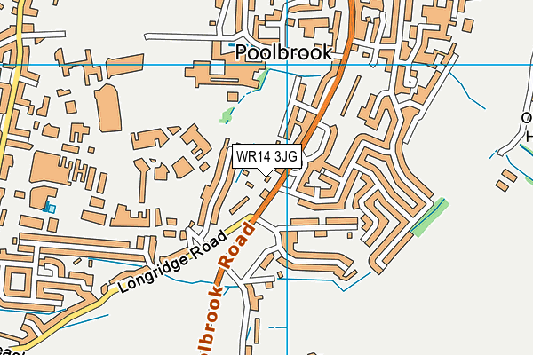 WR14 3JG map - OS VectorMap District (Ordnance Survey)