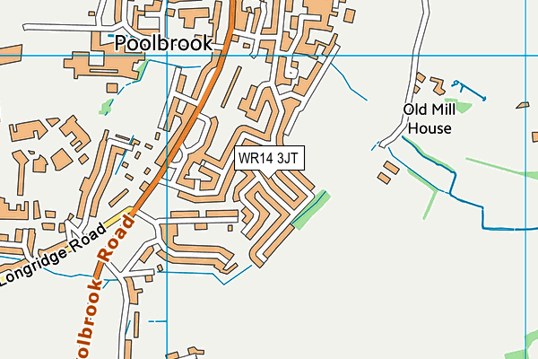 WR14 3JT map - OS VectorMap District (Ordnance Survey)