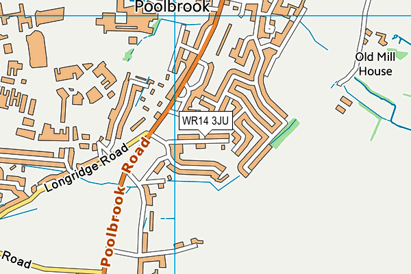 WR14 3JU map - OS VectorMap District (Ordnance Survey)