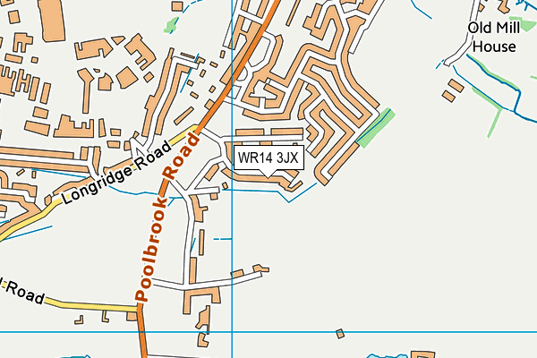 WR14 3JX map - OS VectorMap District (Ordnance Survey)