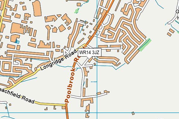WR14 3JZ map - OS VectorMap District (Ordnance Survey)
