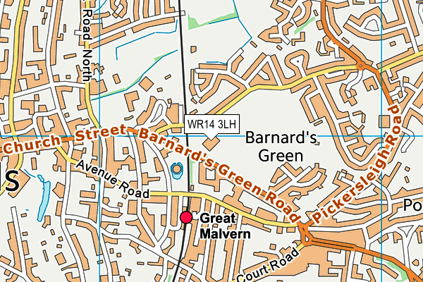 Malvern St James Girls School map (WR14 3LH) - OS VectorMap District (Ordnance Survey)