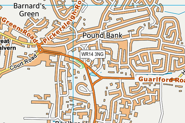 WR14 3NG map - OS VectorMap District (Ordnance Survey)