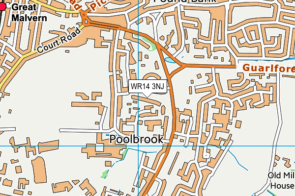 WR14 3NJ map - OS VectorMap District (Ordnance Survey)