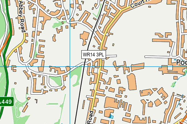 WR14 3PL map - OS VectorMap District (Ordnance Survey)