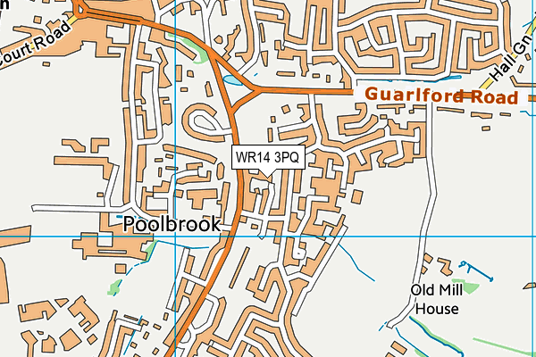 WR14 3PQ map - OS VectorMap District (Ordnance Survey)