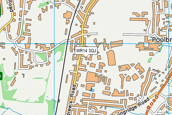 WR14 3QJ map - OS VectorMap District (Ordnance Survey)