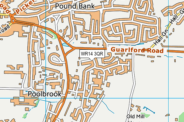 Poolbrook Community Primary (Closed) map (WR14 3QR) - OS VectorMap District (Ordnance Survey)