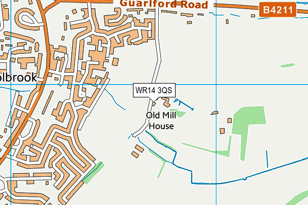 WR14 3QS map - OS VectorMap District (Ordnance Survey)