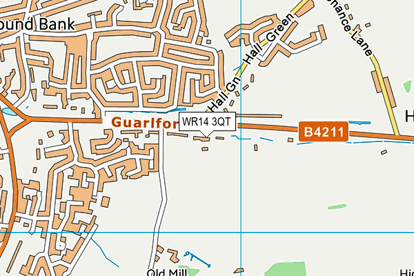 WR14 3QT map - OS VectorMap District (Ordnance Survey)
