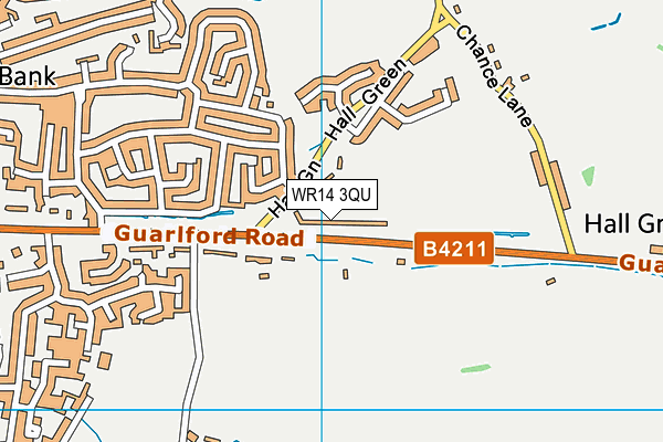 WR14 3QU map - OS VectorMap District (Ordnance Survey)