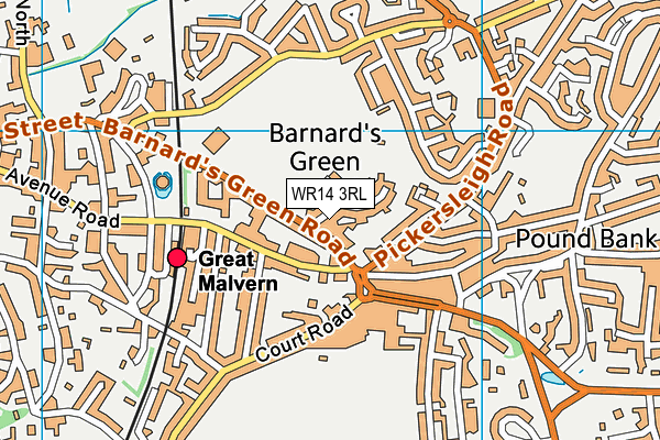 WR14 3RL map - OS VectorMap District (Ordnance Survey)