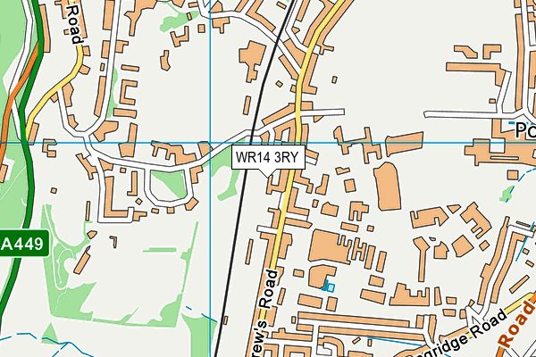 WR14 3RY map - OS VectorMap District (Ordnance Survey)