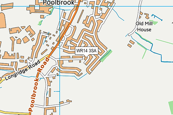 WR14 3SA map - OS VectorMap District (Ordnance Survey)