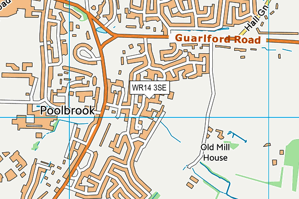 WR14 3SE map - OS VectorMap District (Ordnance Survey)
