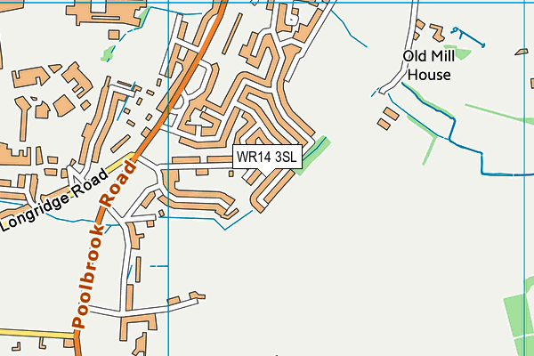 WR14 3SL map - OS VectorMap District (Ordnance Survey)