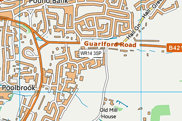 WR14 3SP map - OS VectorMap District (Ordnance Survey)