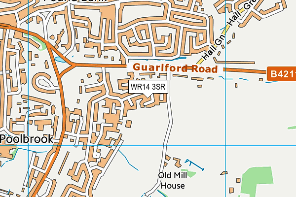 WR14 3SR map - OS VectorMap District (Ordnance Survey)