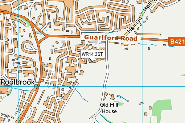 WR14 3ST map - OS VectorMap District (Ordnance Survey)