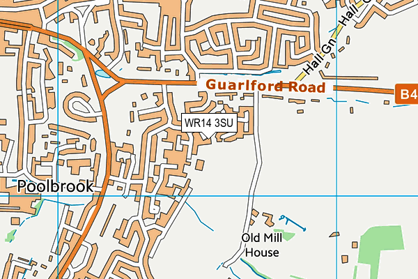 WR14 3SU map - OS VectorMap District (Ordnance Survey)