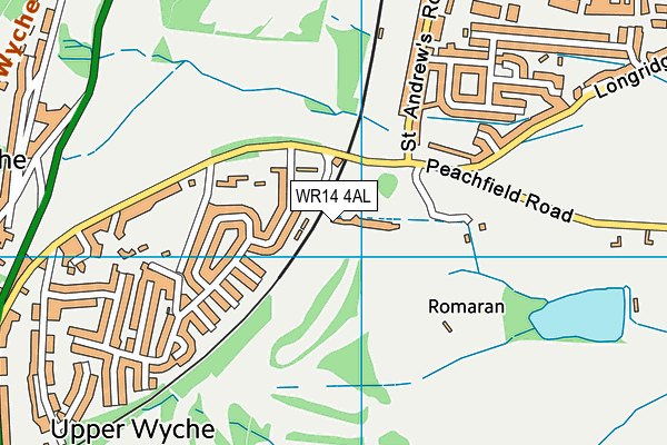 WR14 4AL map - OS VectorMap District (Ordnance Survey)