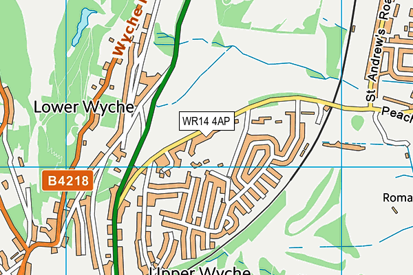 WR14 4AP map - OS VectorMap District (Ordnance Survey)